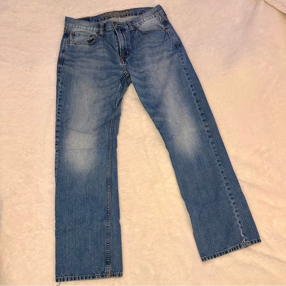 American Eagle Outfitters Men's Light Blue Straight Jeans - Picture 3 of 6